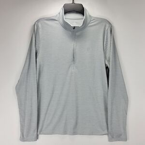 Under Armour Quarter Zip Lightweight Jacket Women Large L Gray Gym Running Hike